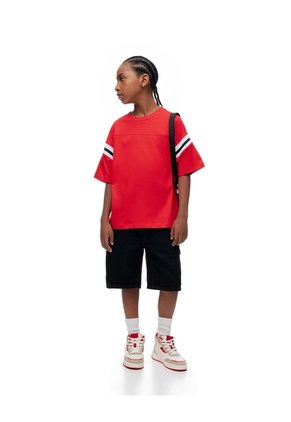 Camiseta Regular Algodón Roja Niño Rojo