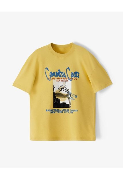 Camiseta Regular Manga Corta Amarilla Niño Amarillo