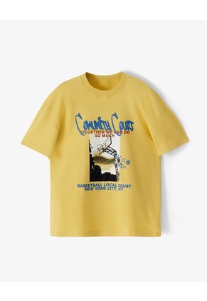 Camiseta Regular Manga Corta Amarilla Niño Amarillo