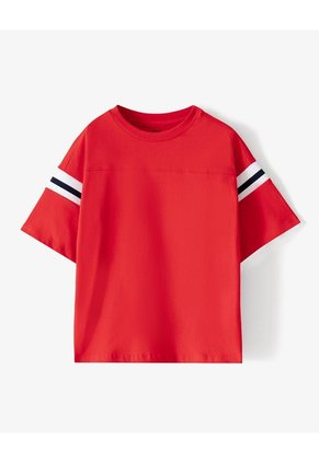 Camiseta Regular Algodón Roja Niño Rojo