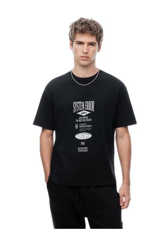 Camiseta Regular Manga Corta Negra Hombre Negro Gef