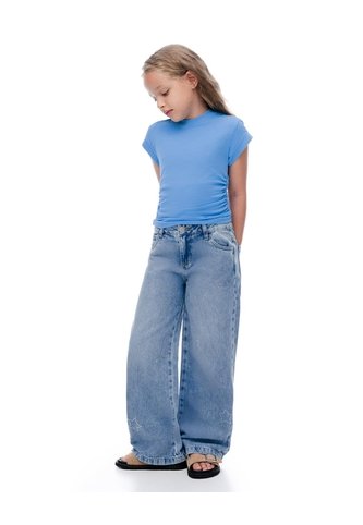 Jean Loose Fit Tiro Medio Indigo Azul Oscuro Gef
