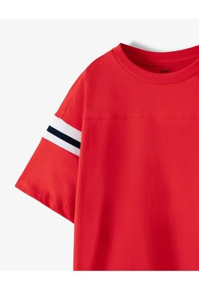 Camiseta Regular Algodón Roja Niño Rojo