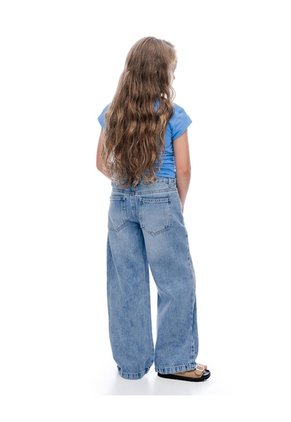Jean Loose Fit Tiro Medio Indigo Azul Oscuro