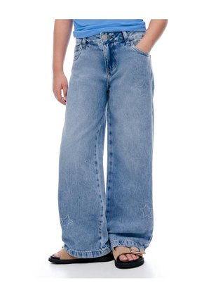 Jean Loose Fit Tiro Medio Indigo Azul Oscuro