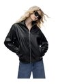 Chaqueta Oversize Sin Capucha Negra Mujer Negro de Gef