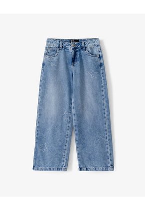 Jean Loose Fit Tiro Medio Indigo Azul Oscuro
