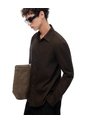 Camisa Regular Manga Larga Chocolate Hombre Chocolate de Gef