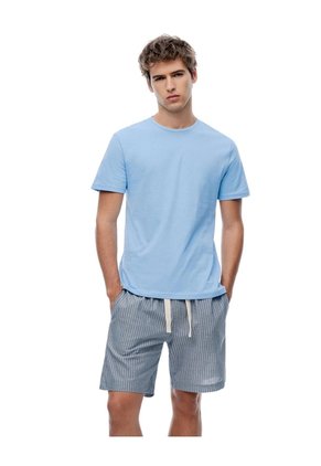 Pijama Regular Manga Corta Azul Con Rayas Hombre Azul