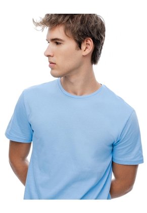 Pijama Regular Manga Corta Azul Con Rayas Hombre Azul