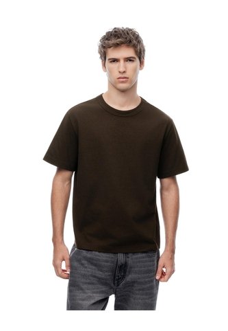 Camiseta Manga Corta Oversize Algodón Café Hombre Cafe Gef