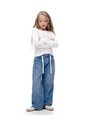 Pantalón Loose Tiro Medio índigo Niña Azul Oscuro de Gef