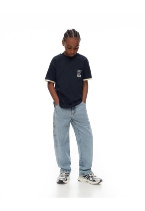 Camiseta Regular Algodón Azul Estampada Niño Azul
