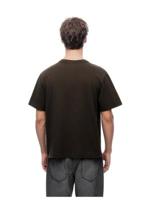 Camiseta Manga Corta Oversize Algodón Café Hombre Cafe