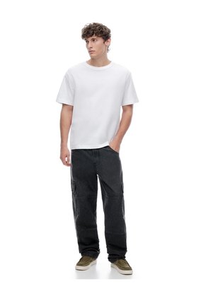 Camiseta Manga Corta Oversize Algodón Blanca Hombre Blanco