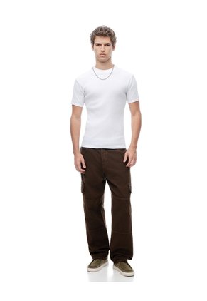 Camiseta Slim Rib Algodón Blanca Hombre Blanco