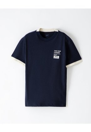 Camiseta Regular Algodón Azul Estampada Niño Azul