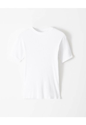 Camiseta Slim Rib Algodón Blanca Hombre Blanco
