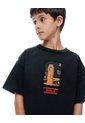 Camiseta Regular Manga Corta Negra Niño Negro de Gef