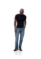Camiseta Slim Rib Algodón Negra Hombre Negro de Gef