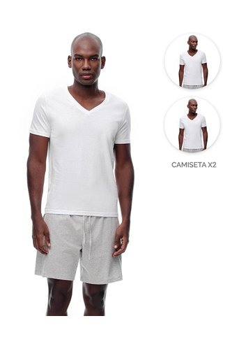 Camiseta Slim Algodón Jersey X2unds Blanca Hombre Blanco Gef