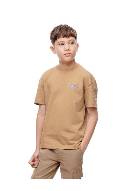 Camiseta Regular Algodón Habana Estampada Niño Marron