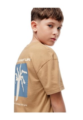 Camiseta Regular Algodón Habana Estampada Niño Marron
