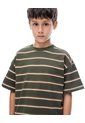 Camiseta Regular Manga Corta Verde Rayas Niño Verde de Gef