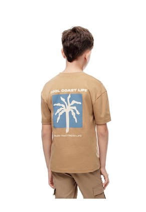 Camiseta Regular Algodón Habana Estampada Niño Marron