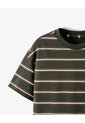 Camiseta Regular Manga Corta Verde Rayas Niño Verde de Gef