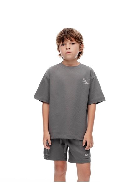 Conjunto Camiseta + Bermuda Gris Niño Gris