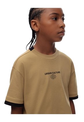 Camiseta Oversize Algodón Habana Estampada Niño Marron