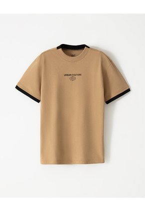 Camiseta Oversize Algodón Habana Estampada Niño Marron