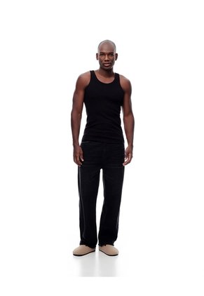 Camisilla Slim Algodón X2unds Negra Hombre Negro