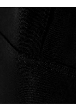 Crop Top Slim Algodón Negra Mujer Negro
