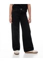 Jean Wide Leg Tiro Medio Brillos Negro Niña Azul de Gef