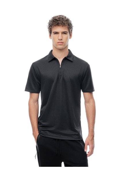Polo Deportiva Secado Rápido Negro Hombre Negro