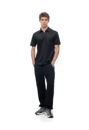 Polo Deportiva Secado Rápido Negro Hombre Negro