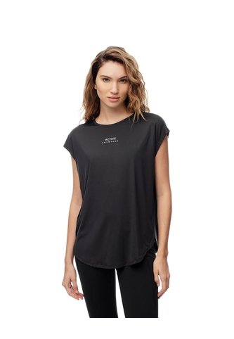 Camiseta Deportiva Secado Rápido Negra Mujer Negro Gef