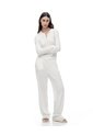 Pantalón Regular Tiro Medio Blanco Mujer Blanco de Gef