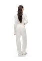Pantalón Regular Tiro Medio Blanco Mujer Blanco de Gef