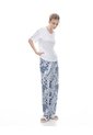 Pantalón Relaxed Tiro Medio Azul Estampado Mujer Azul de Gef