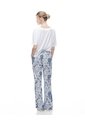 Pantalón Relaxed Tiro Medio Azul Estampado Mujer Azul de Gef