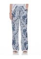 Pantalón Relaxed Tiro Medio Azul Estampado Mujer Azul de Gef