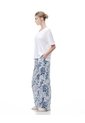 Pantalón Relaxed Tiro Medio Azul Estampado Mujer Azul de Gef