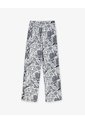 Pantalón Relaxed Tiro Medio Azul Estampado Mujer Azul de Gef
