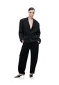 Pantalón Loose Tiro Medio Negro Mujer Negro de Gef