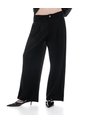 Pantalón Loose Tiro Medio Negro Mujer Negro de Gef