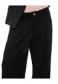 Pantalón Loose Tiro Medio Negro Mujer Negro de Gef