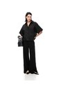 Camisa Manga Corta Oversize Algodón Negra Mujer Negro de Gef